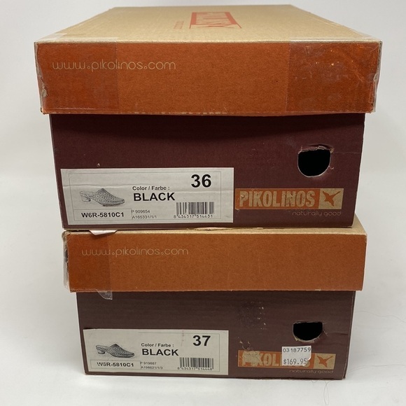 PIKOLINOS GOMERA W6R-5810 black leather slip on dress mules - Picture 8 of 9